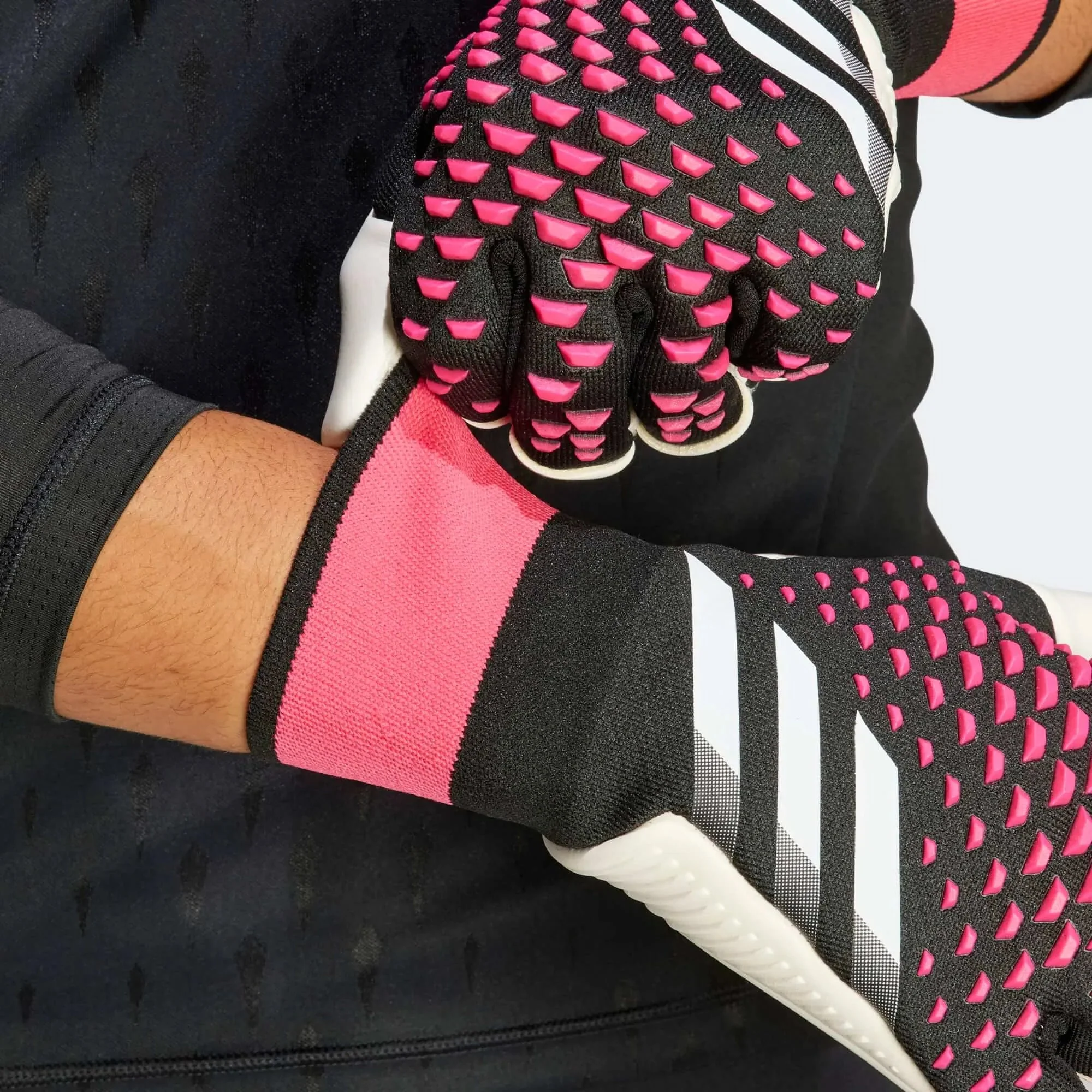 adidas Predator GL Pro Hybrid Goalkeeper Gloves - Black-Pink-White - Image 4
