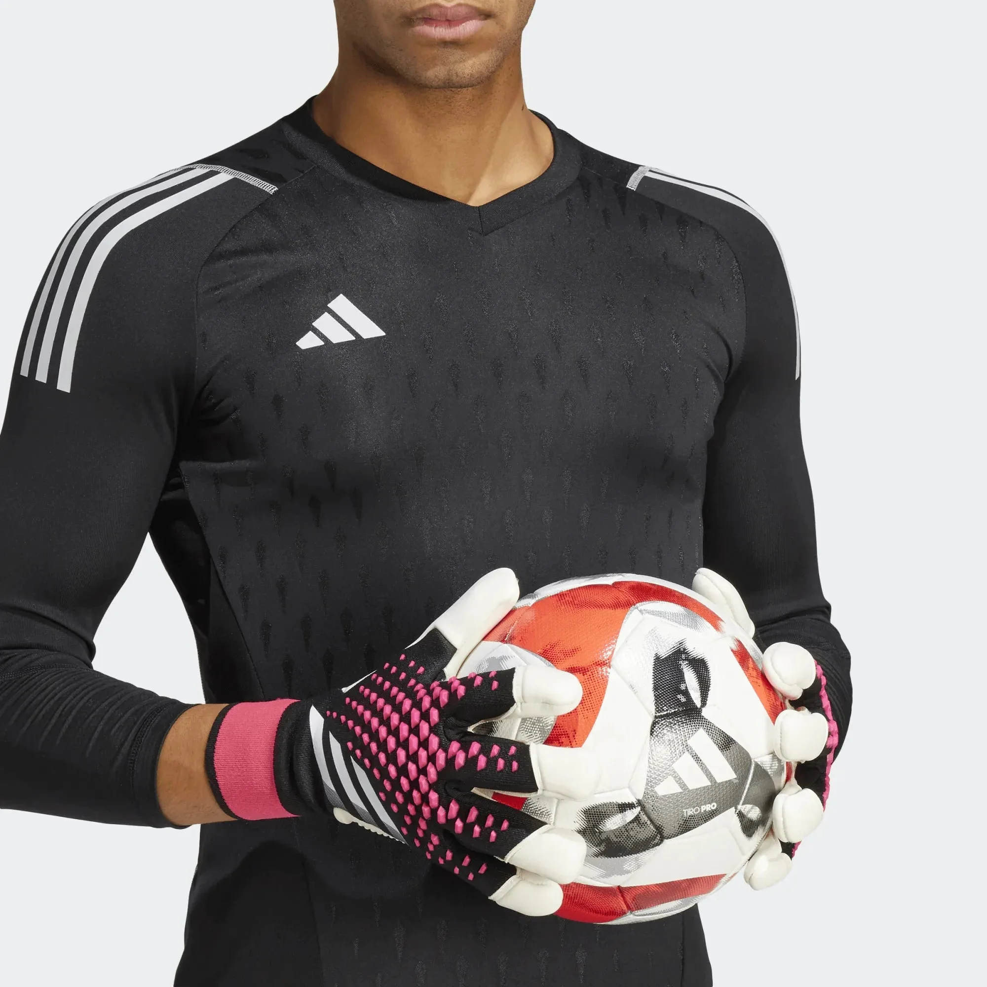 adidas Predator GL Pro Hybrid Goalkeeper Gloves - Black-Pink-White - Image 5