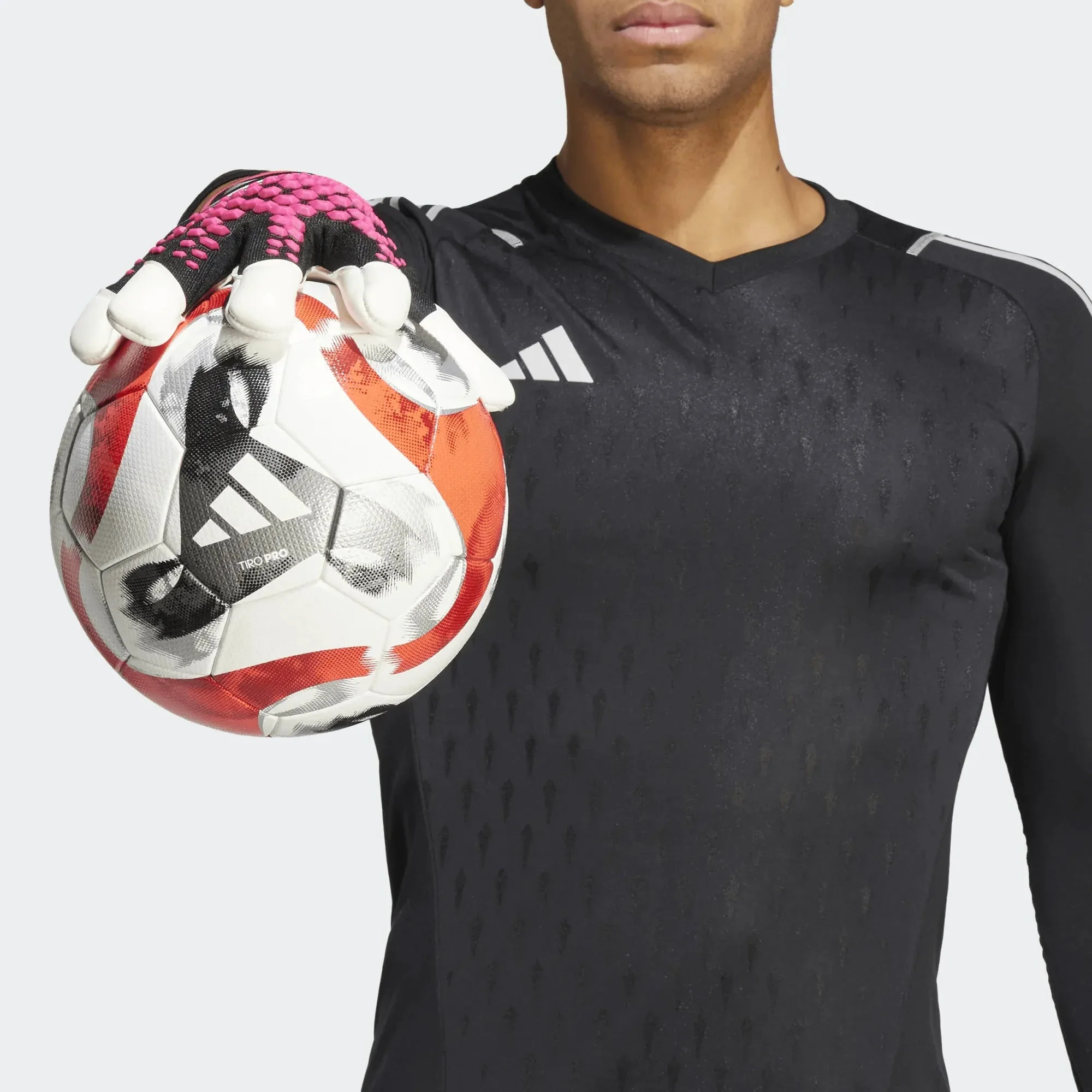 adidas Predator GL Pro Hybrid Goalkeeper Gloves - Black-Pink-White - Image 6