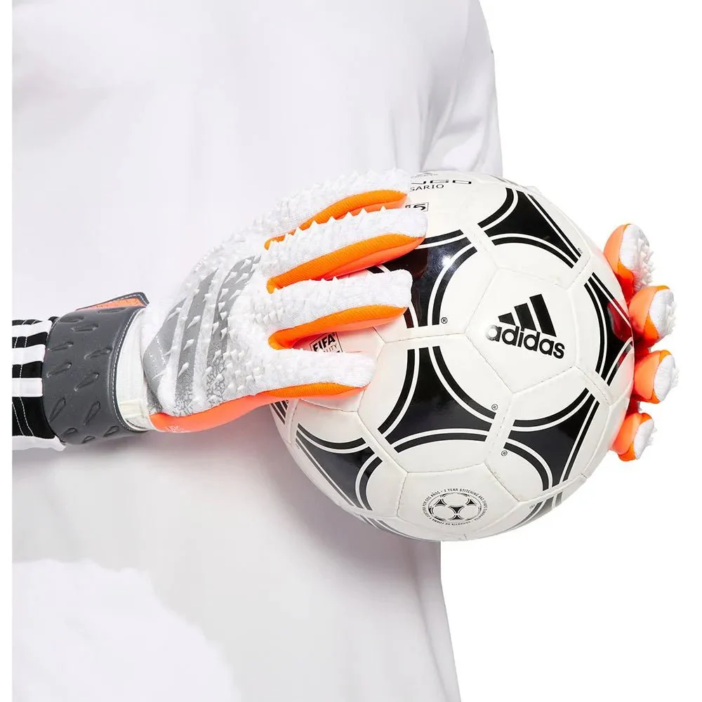 Adidas Predator League Goalkeeper Gloves - White-Grey-Orange - Image 4