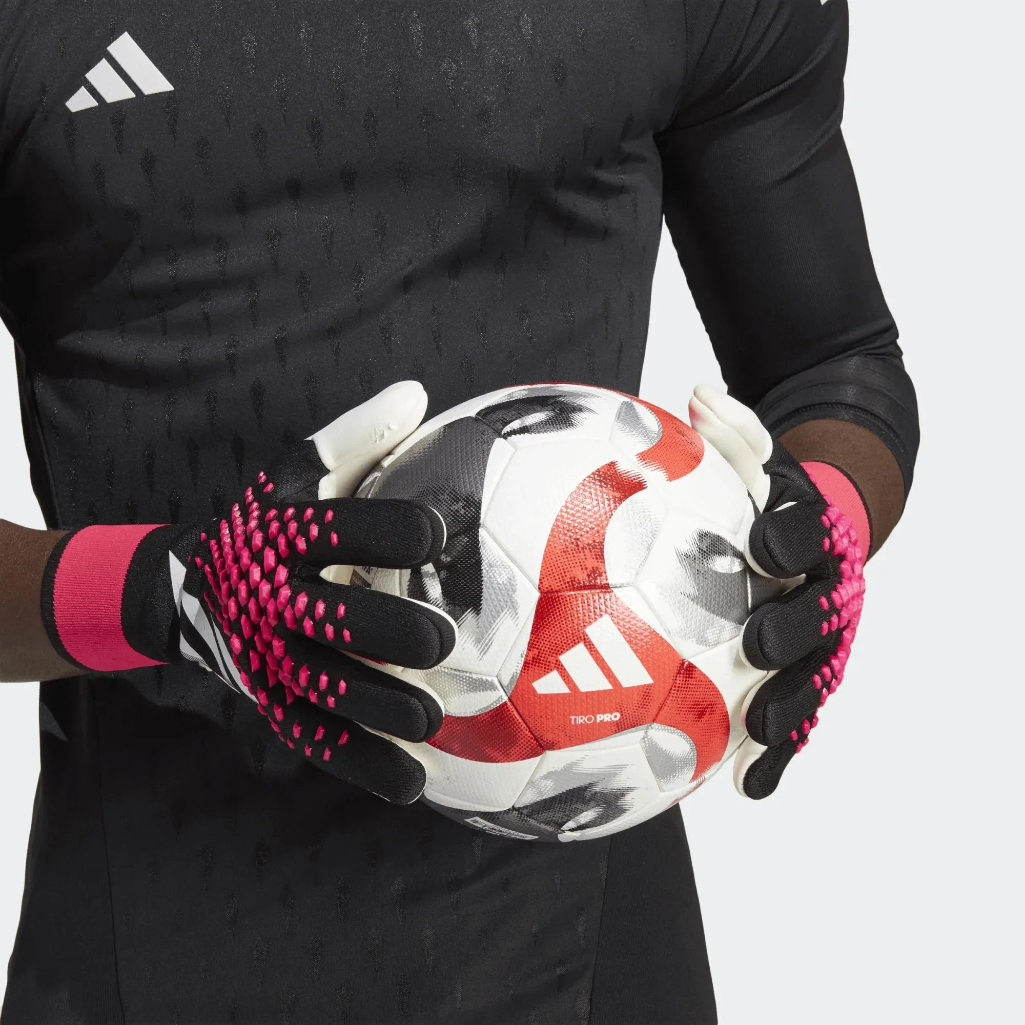 adidas Predator Pro Goalkeeper Gloves - Black-White-Pink - Image 6