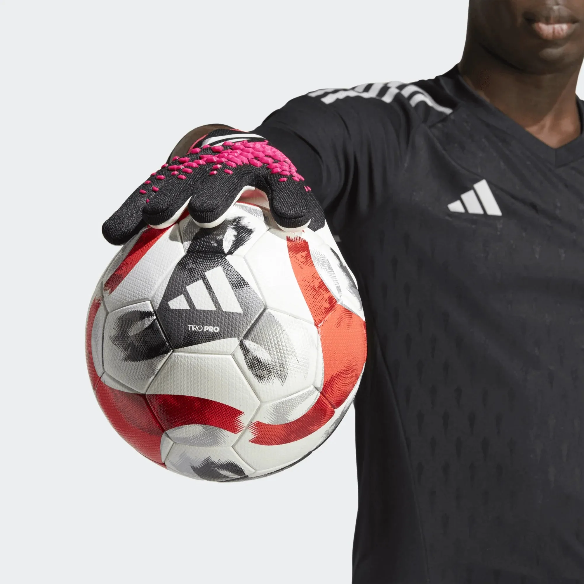 adidas Predator Pro Goalkeeper Gloves - Black-White-Pink - Image 7