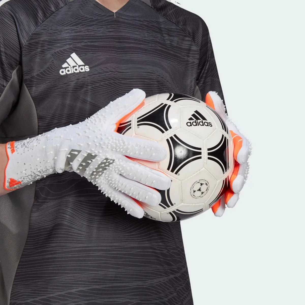 Adidas Predator Pro Goalkeeper Gloves - White-Grey-Orange - Image 3