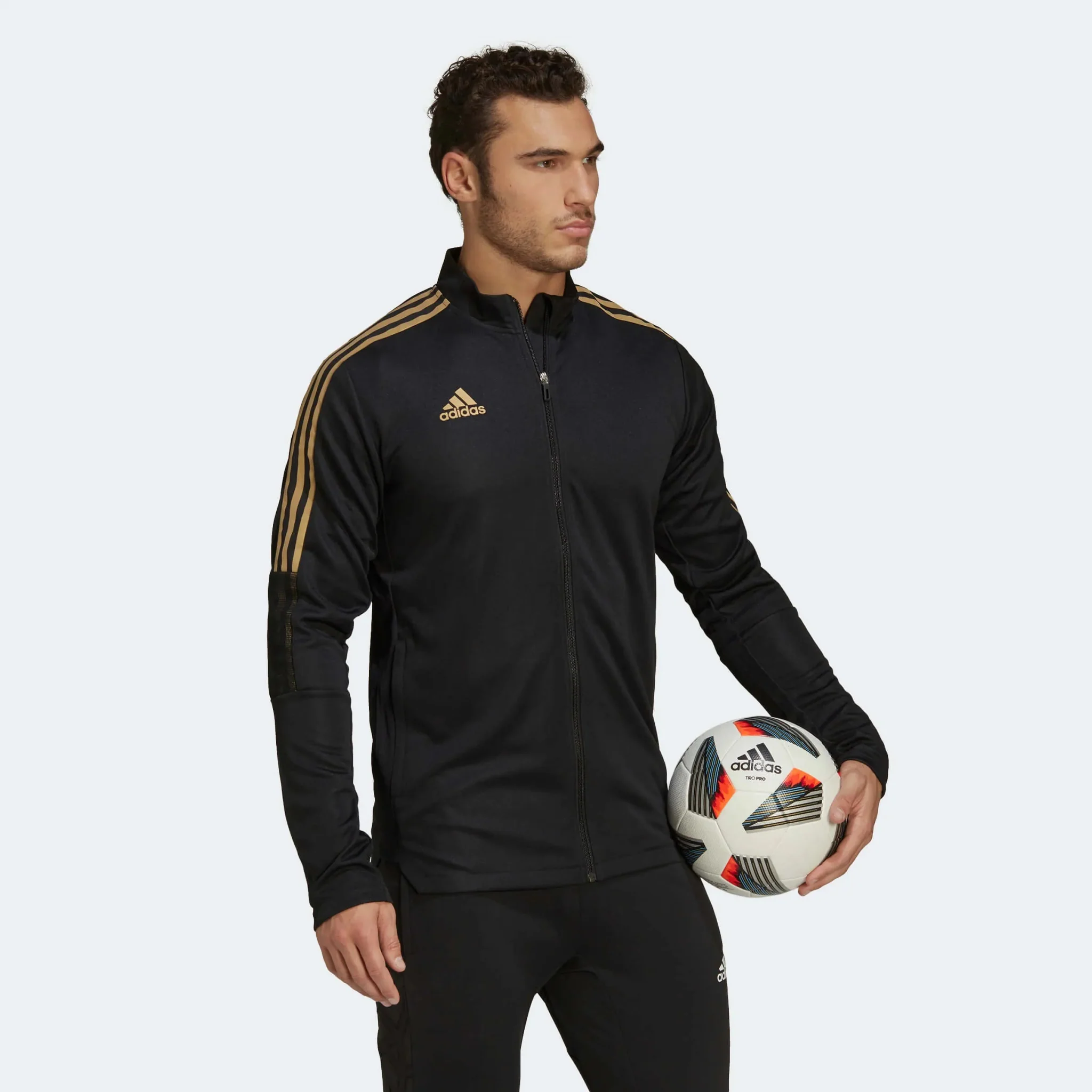 adidas Tiro Track Jacket - Black-Gold - Image 3