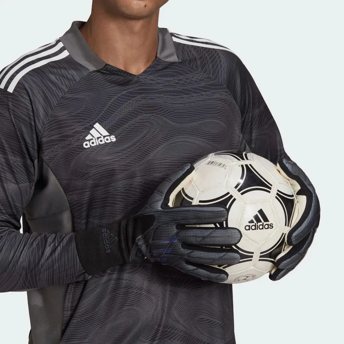 Adidas X Pro Goalkeeper Gloves - Black-Grey-Blue - Image 3