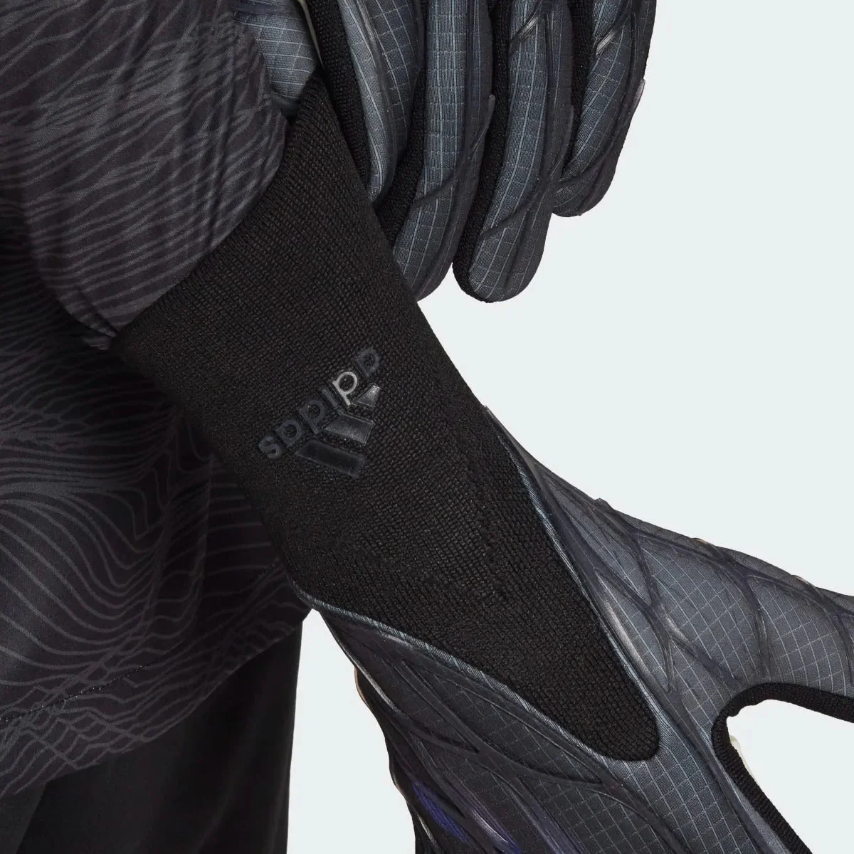 Adidas X Pro Goalkeeper Gloves - Black-Grey-Blue - Image 4