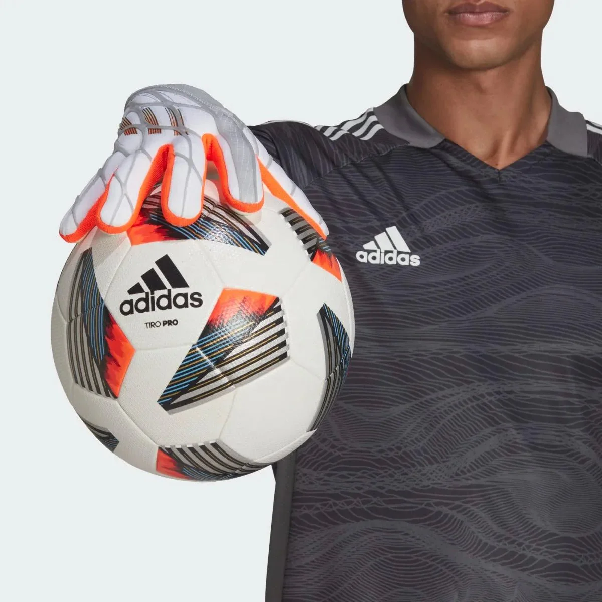 adidas X Pro Goalkeeper Gloves - White-Iron Metallic-Solar Red - Image 4