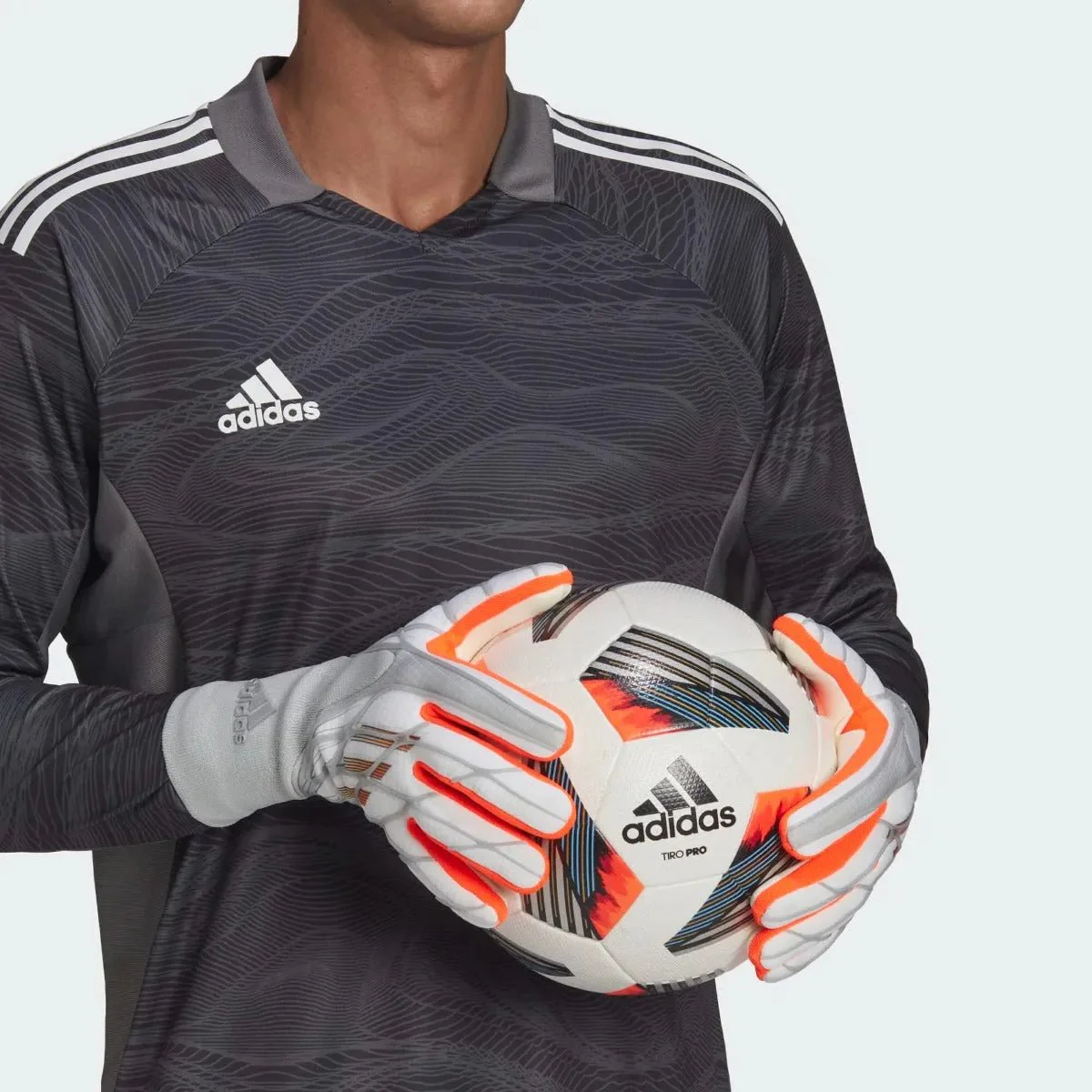 adidas X Pro Goalkeeper Gloves - White-Iron Metallic-Solar Red - Image 5