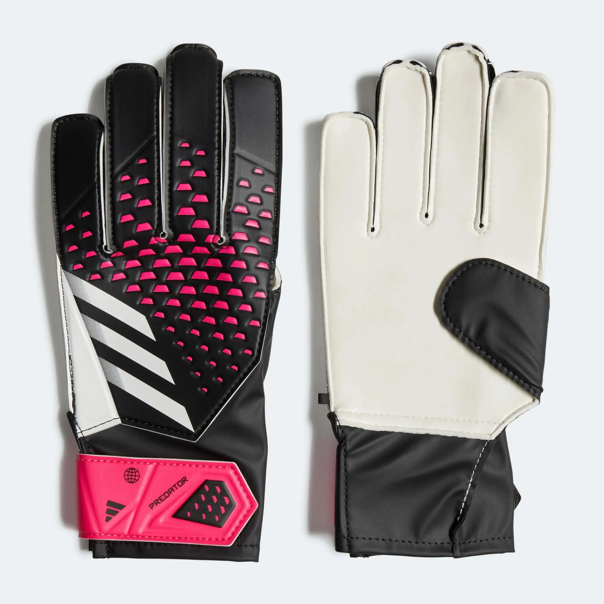 adidas Youth Predator GL Training Goalkeeper Gloves - Black-White-Pink