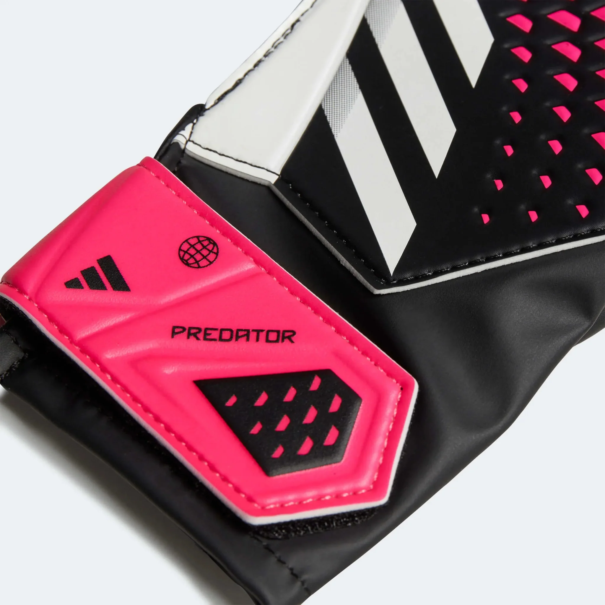 adidas Youth Predator GL Training Goalkeeper Gloves - Black-White-Pink - Image 3