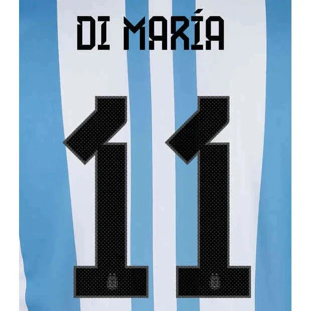 Argentina 2022-23 Home Di Maria #11 Jersey Name Set