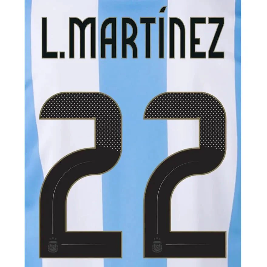 Argentina 2024/25 Home L Martinez #22 Jersey Name Set