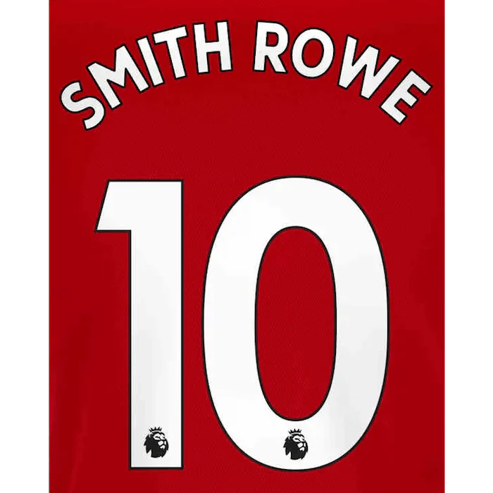 Arsenal 2019/22 Home Smith Rowe #10 Jersey Name Set White