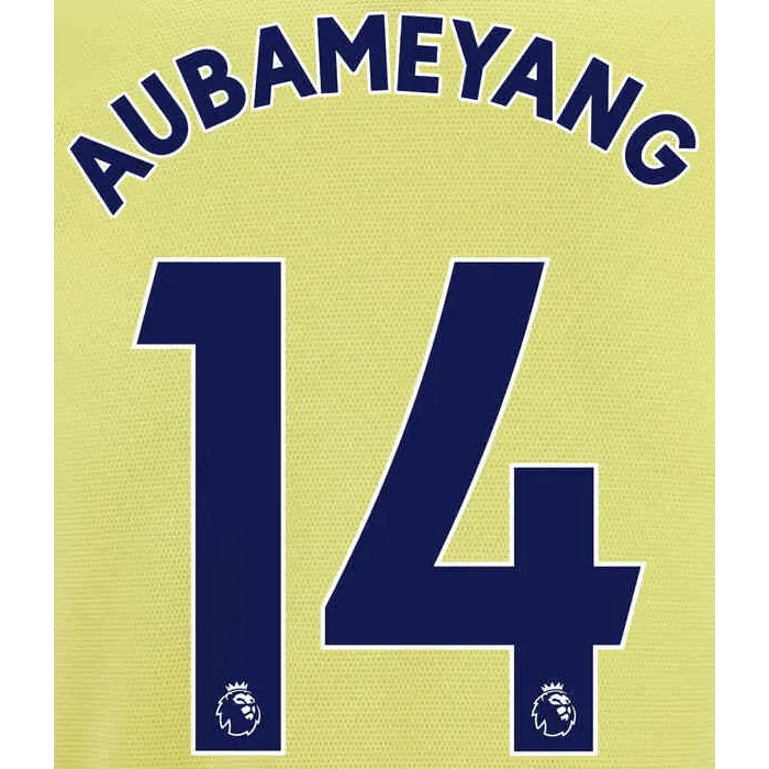 Arsenal 2021/22 Away Aubameyang #14 Jersey Name Set-Navy