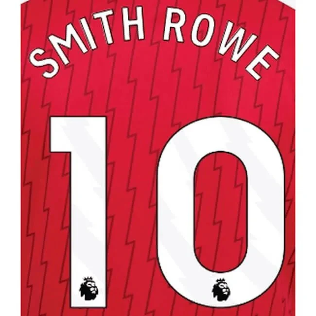 Arsenal 2023-Home Smith Rowe #10 Jersey Name Set-White