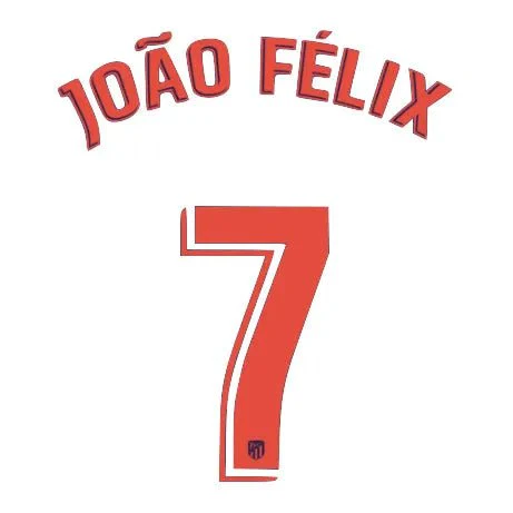Atletico Madrid 2020/21 Away Joao Felix #7 Jersey Name Set