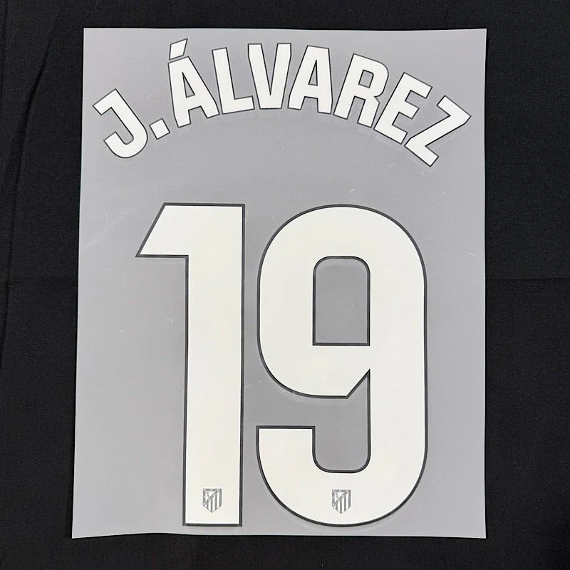 Atletico Madrid 2024/25 Home J. ALVAREZ #19 Jersey Name Set