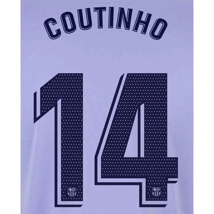 Barcelona 2021/22 Away Coutinho #14 Jersey Name Set