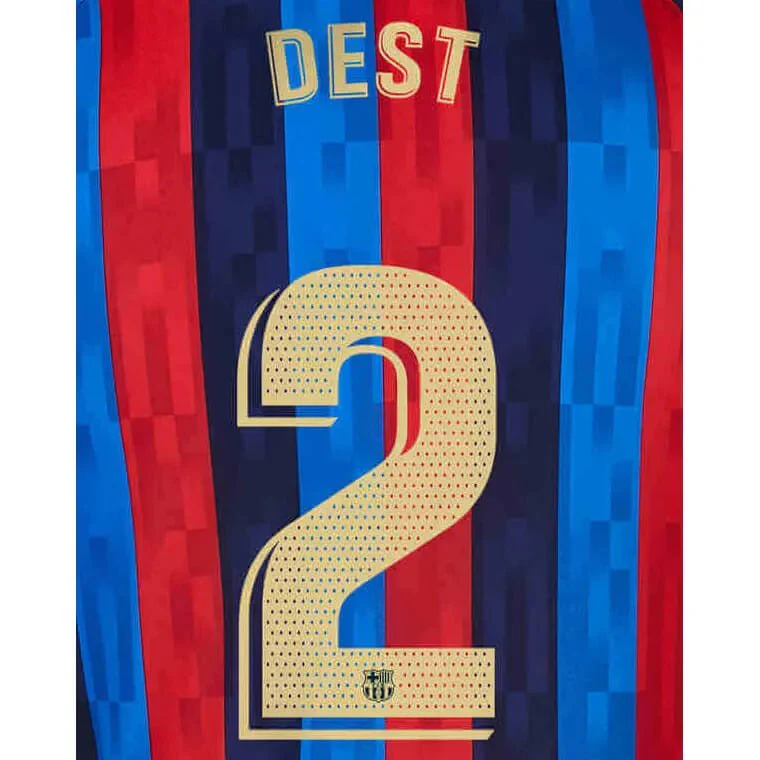 Barcelona 2022/23 Home Dest #2 Jersey Name Set