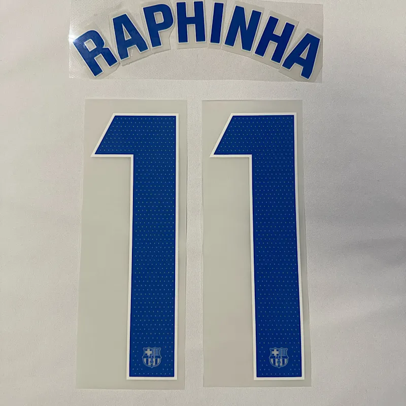 Barcelona 2023/24 Home Raphinha #11 Youth Jersey Name Set