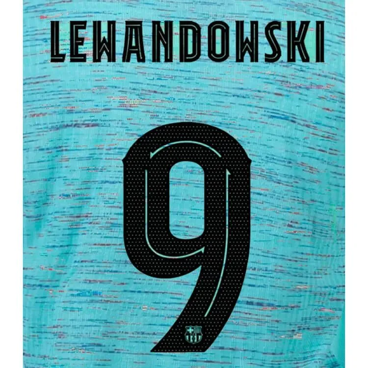 Barcelona 2023/24 Third Lewandowski #9 Youth Jersey Name Set (CL Version)