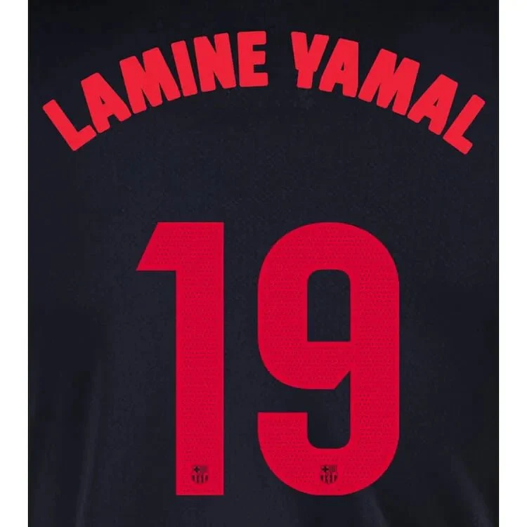 Barcelona 2024/25 Away LAMINE YAMAL #19 Official Name Set