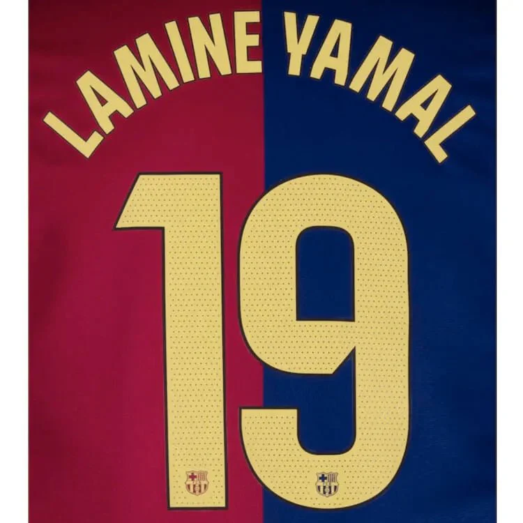 Barcelona 2024/25 Home LAMINE YAMAL #19 Official Name Set
