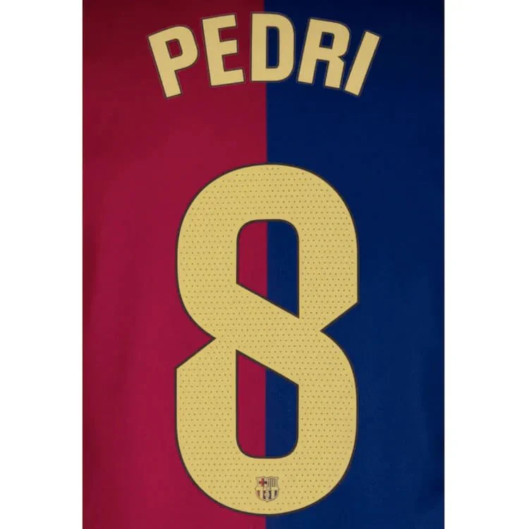Barcelona 2024/25 Home PEDRI #8 Official Name Set