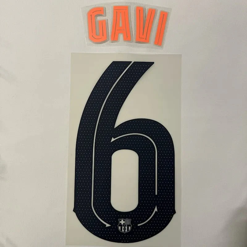 Barcelona 2025/26 Third GAVI #6 Official Name Set (CL Version)