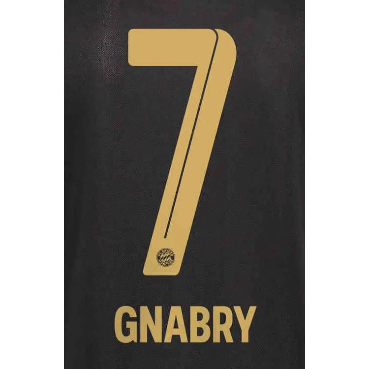 Bayern Munich 2021/22 Away Gnabry #7 Jersey Name Set