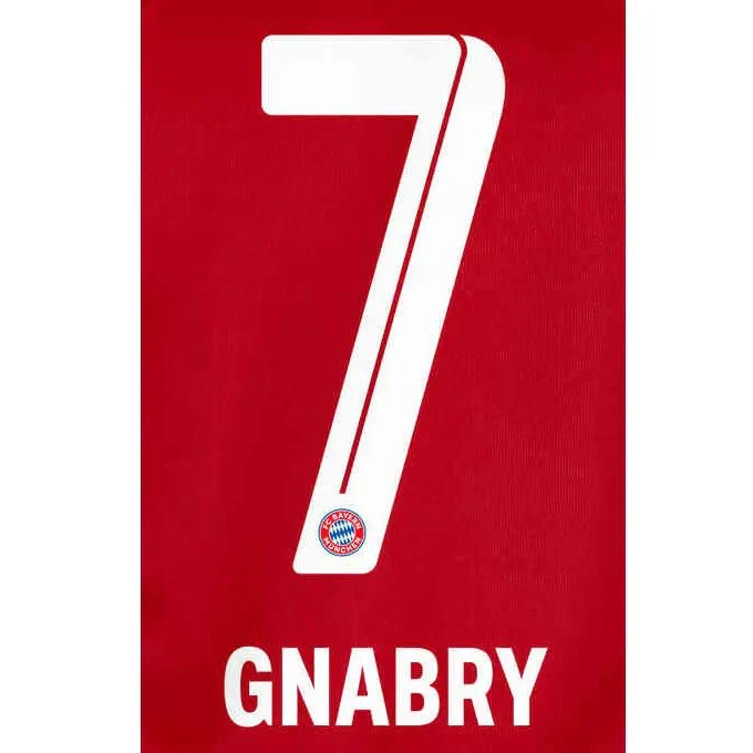 Bayern Munich 2021/22 Home Gnabry #7 Jersey Name Set