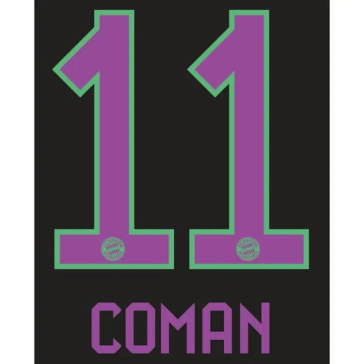 Bayern Munich 2023/24 Away Coman #11 Jersey Name Set