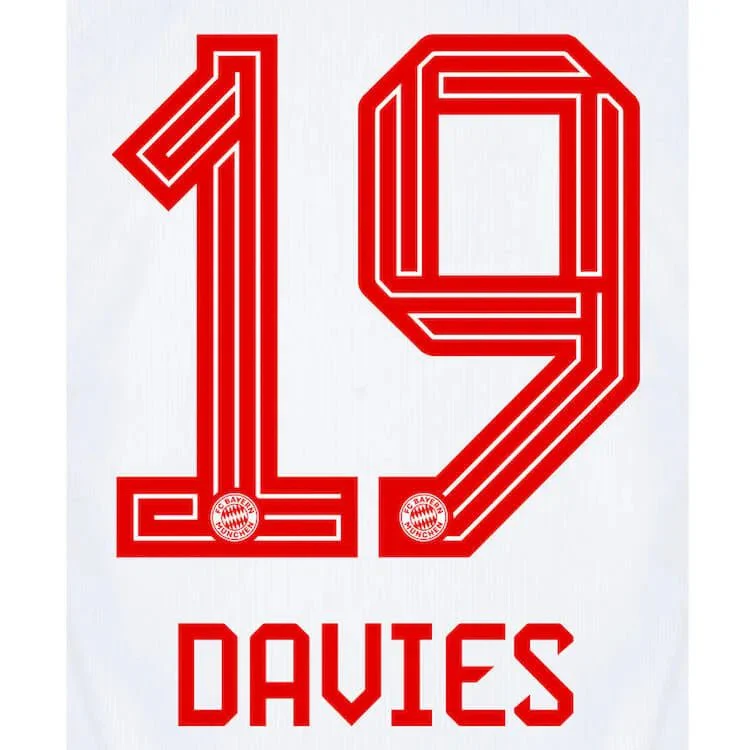 Bayern Munich 2023/24 Home Davies #19 Jersey Name Set