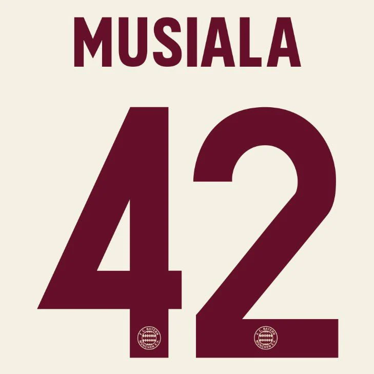 Bayern Munich 2024/25 Third MUSIALA #42 Youth Official Name Set (CL Version)