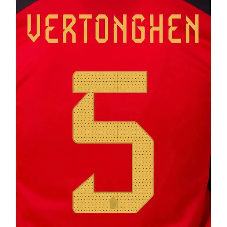 Belgium 2022-23 Home Vertonghen #5 Jersey Name Set