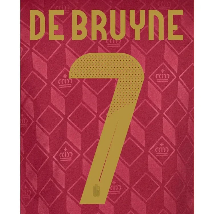 Belgium 2024/25 Home De Bruyne #7 Youth Jersey Name Set