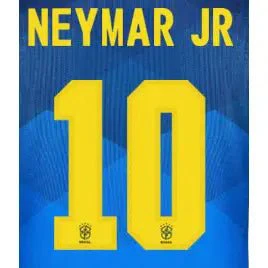 Brazil 2020/21 Away Neymar Jr #10 Jersey Name Set
