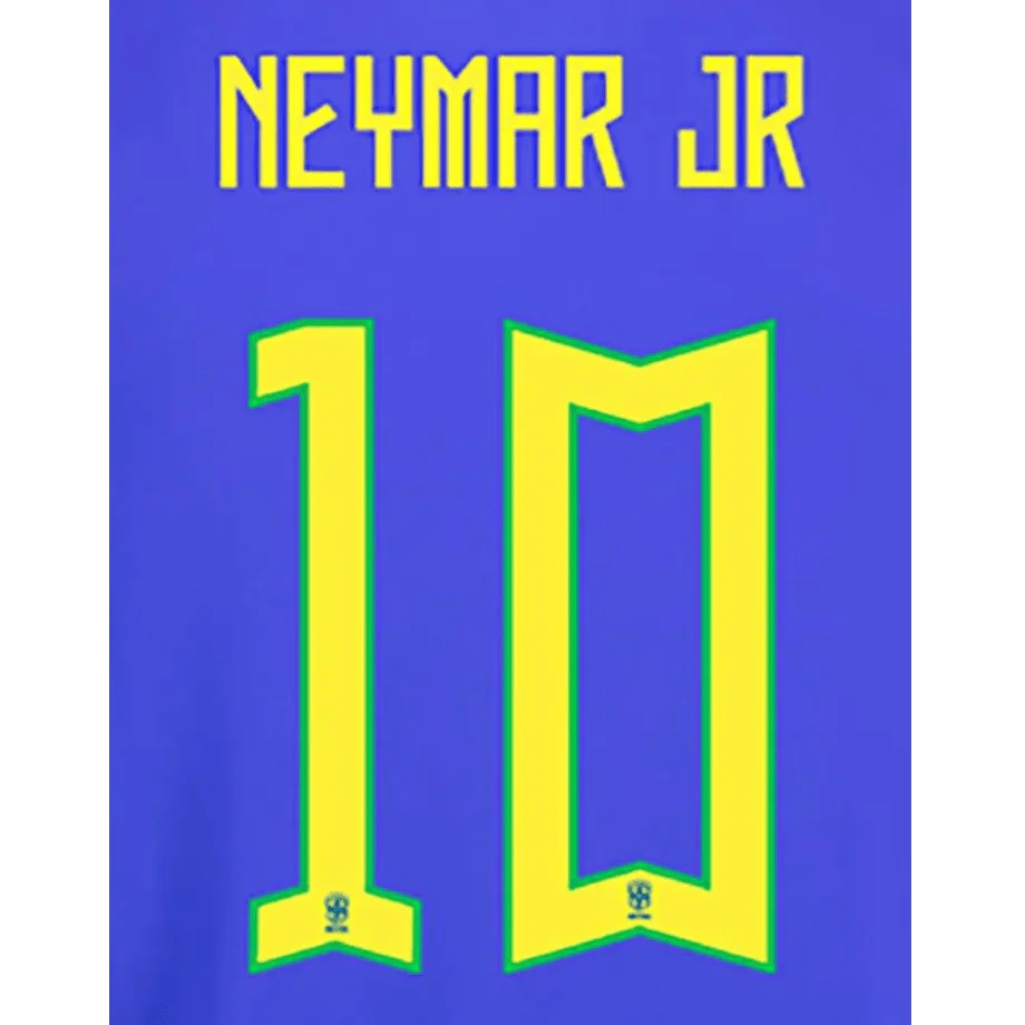 Brazil 2022-23 Away Neymar JR Youth #10 Jersey Name Set