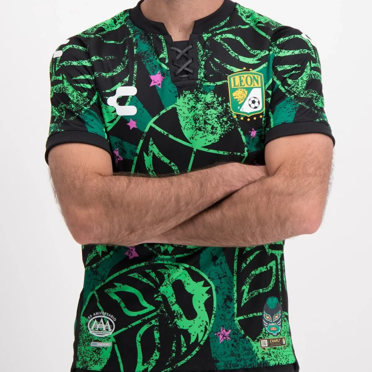 Charly 2021-22 Leon Third Jersey - Black-Green - Image 5