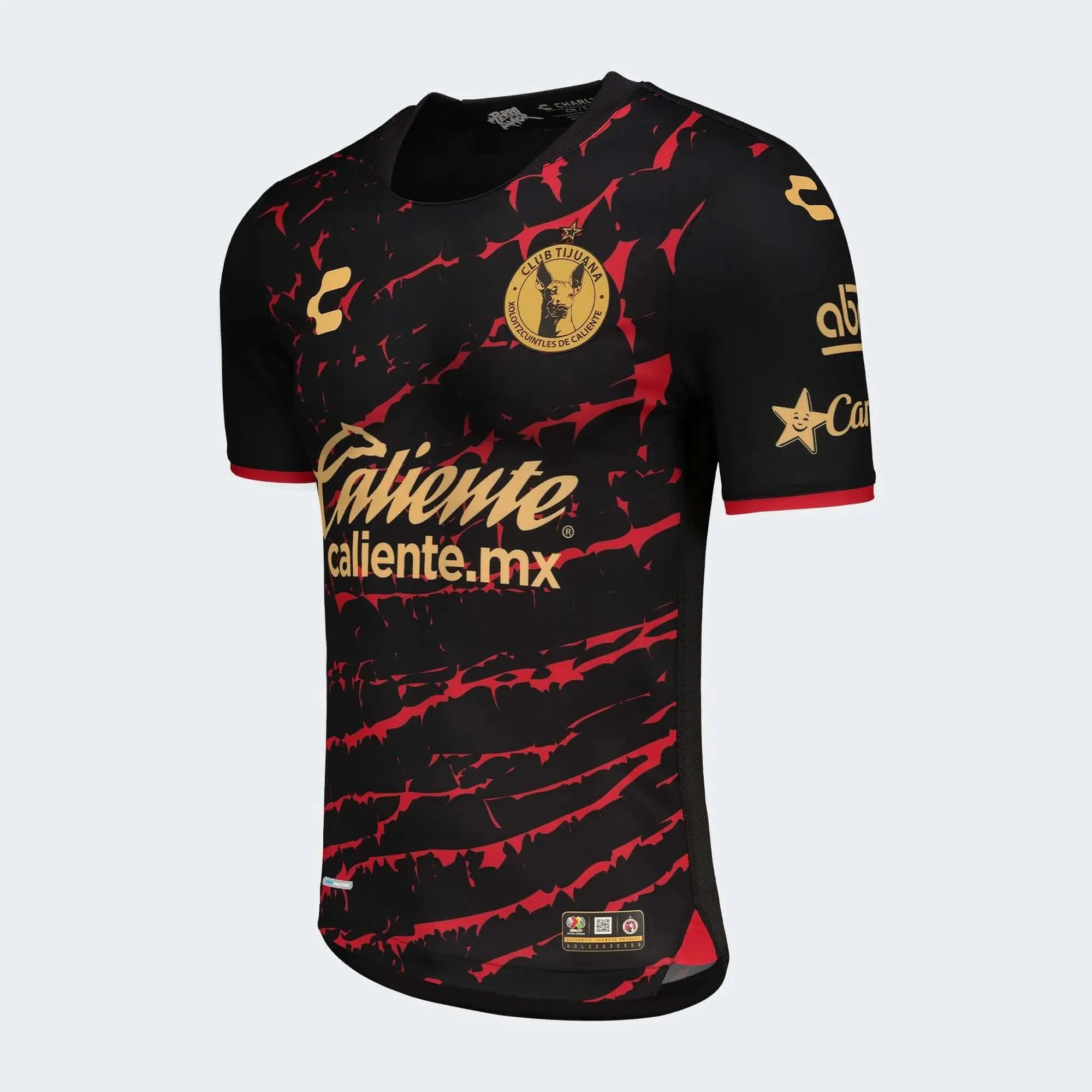 Charly 2022-23 Club Tijuana Home Jersey - Black-Red - Image 2