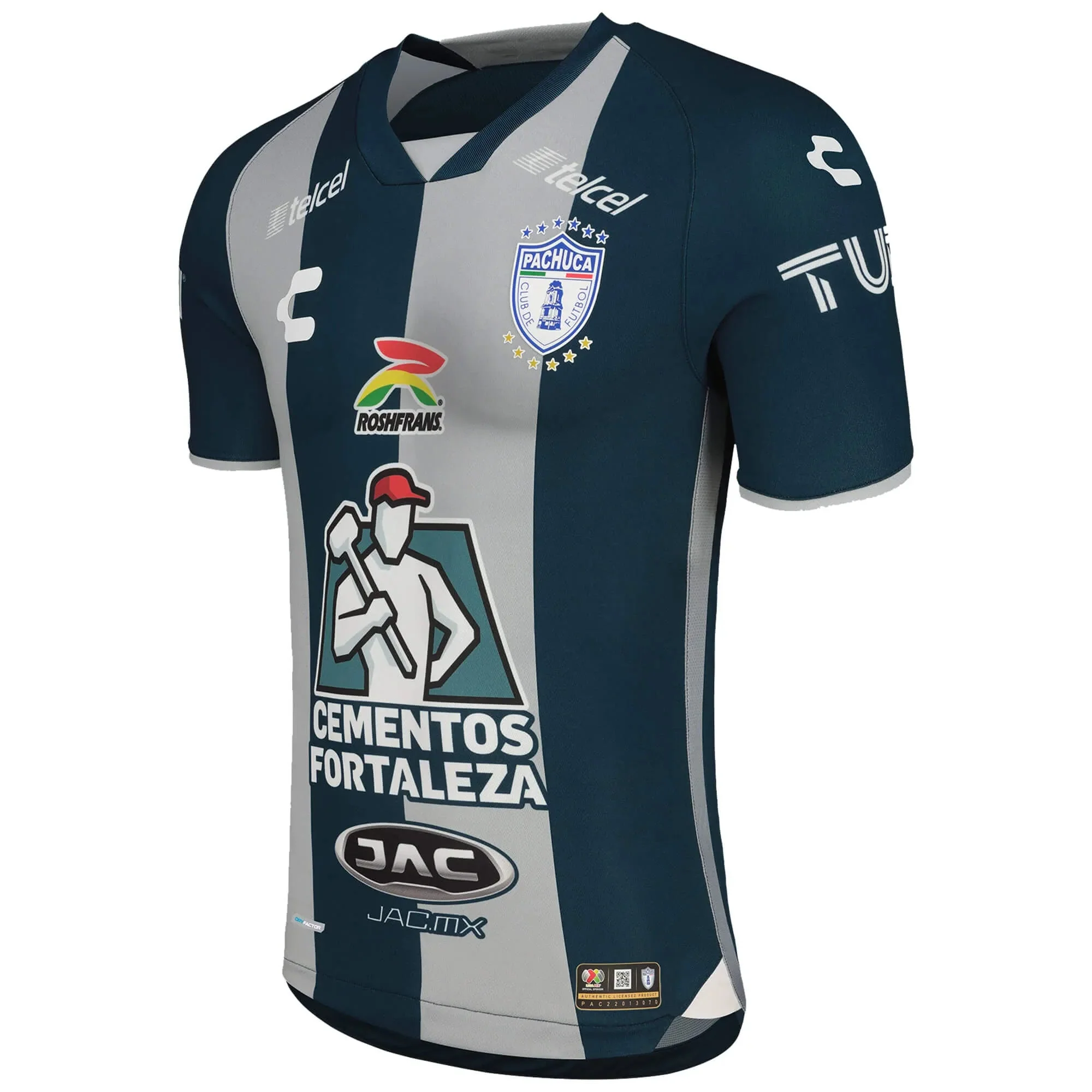 Charly 2022-23 Pachuca Home Jersey - Grey-Navy - Image 2