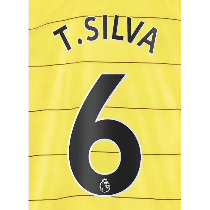 Chelsea 2021/22 Away T. Silva #6 Jersey Name Set Black