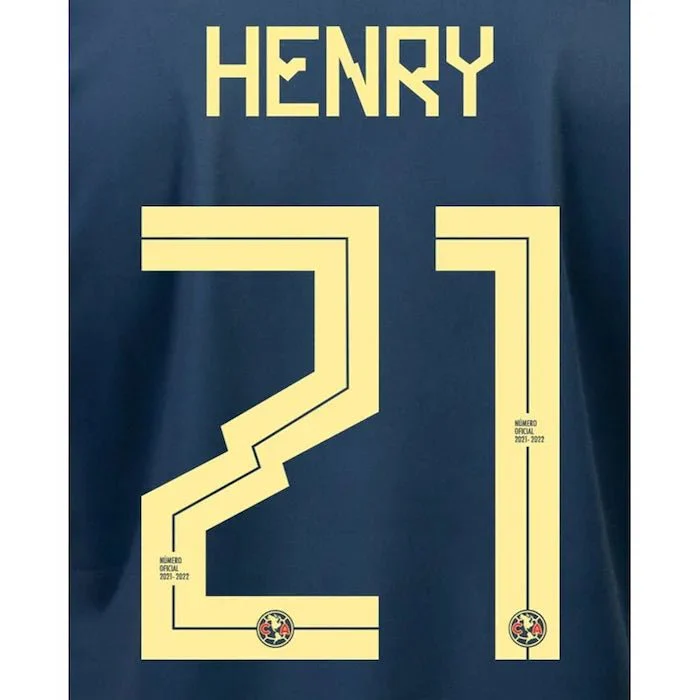 Club America 2021/22 Away Henry #21 Jersey Name Set