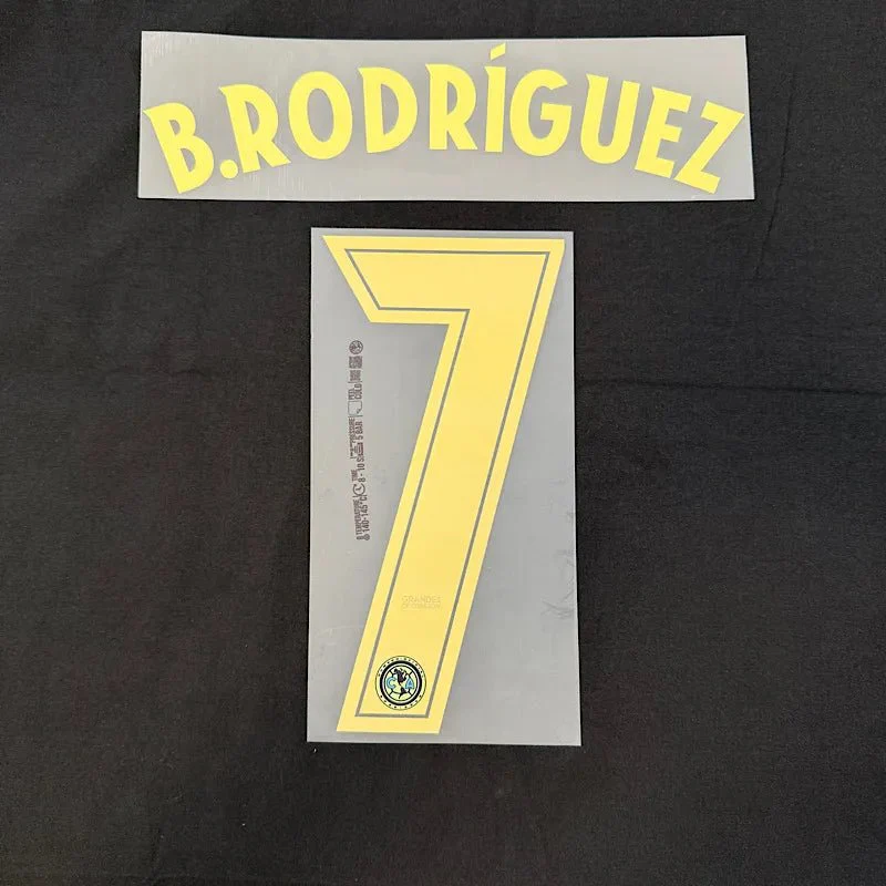 Club America 2025-26 Away B. RODRIGUEZ #7 Official Name Set