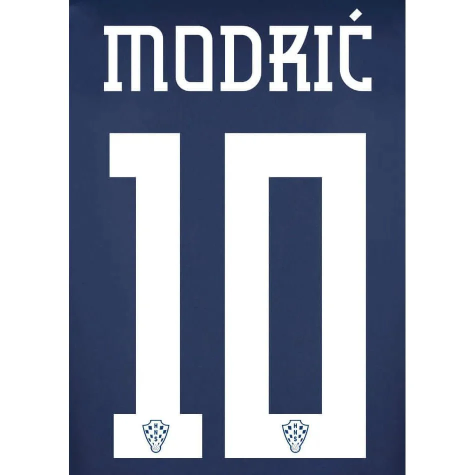 Croatia 2022-23 Away Modric #10 Jersey Name Set