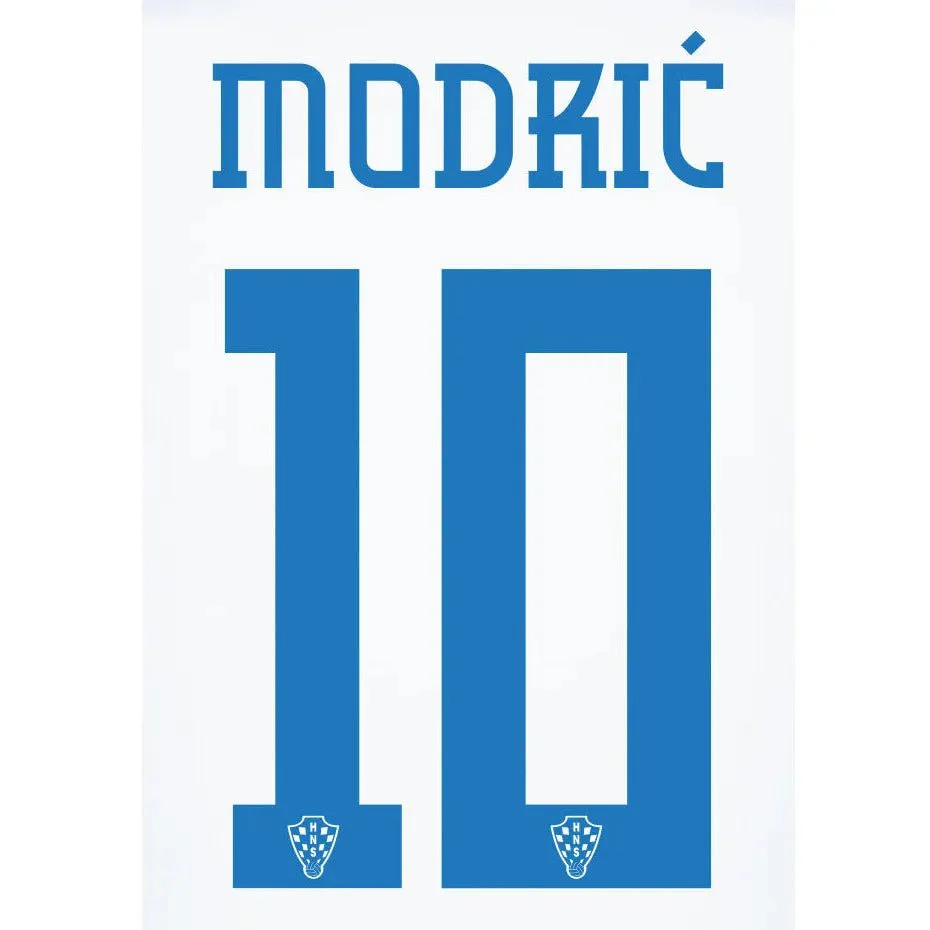 Croatia 2022-23 Home Modric #10 Jersey Name Set