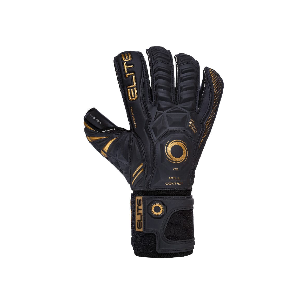 Elite Sport 2022 Black Real Goalkeeper Gloves - Black-Gold - Image 2