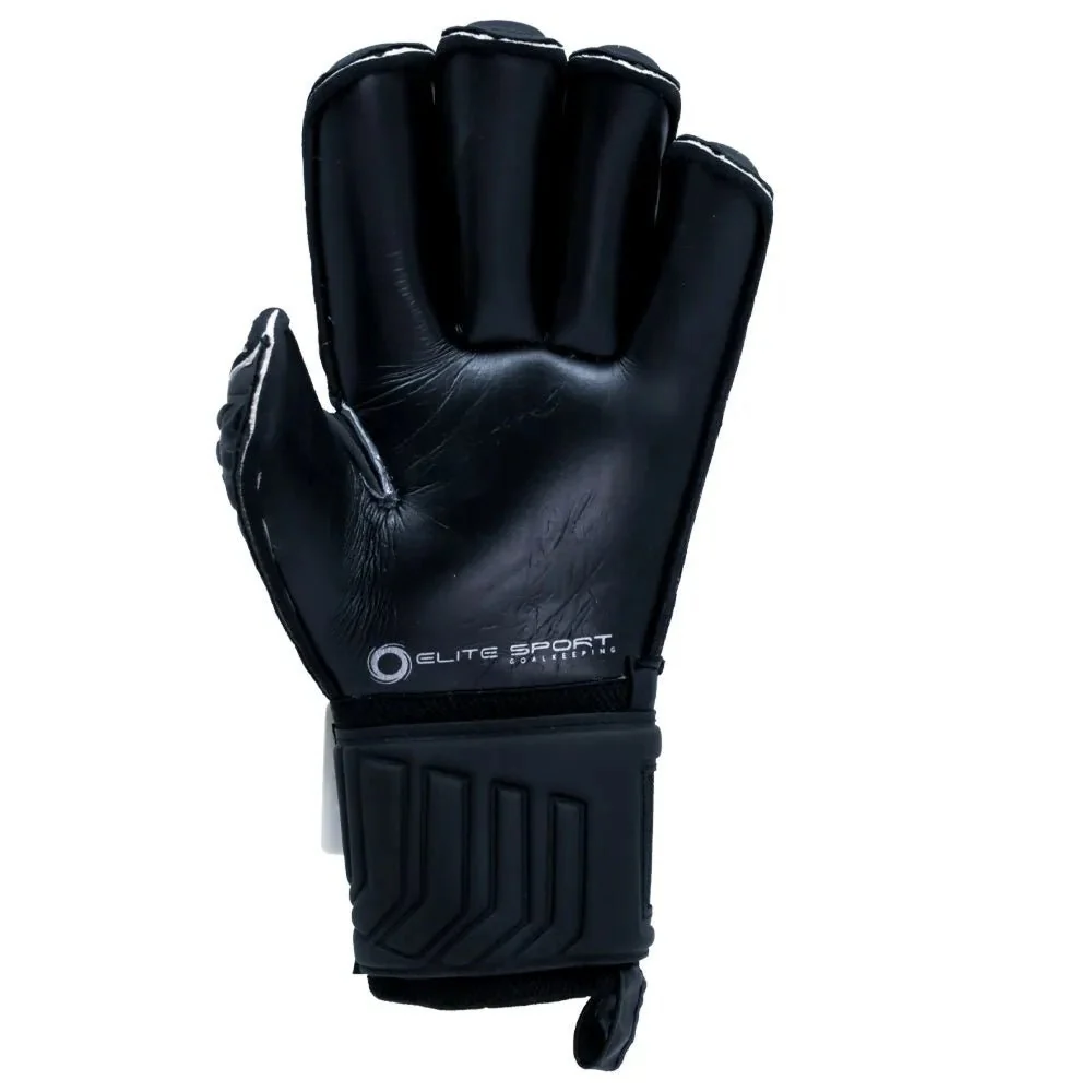 Elite Sport Black Real Goalkeeper Gloves - Black-Gold - Image 3