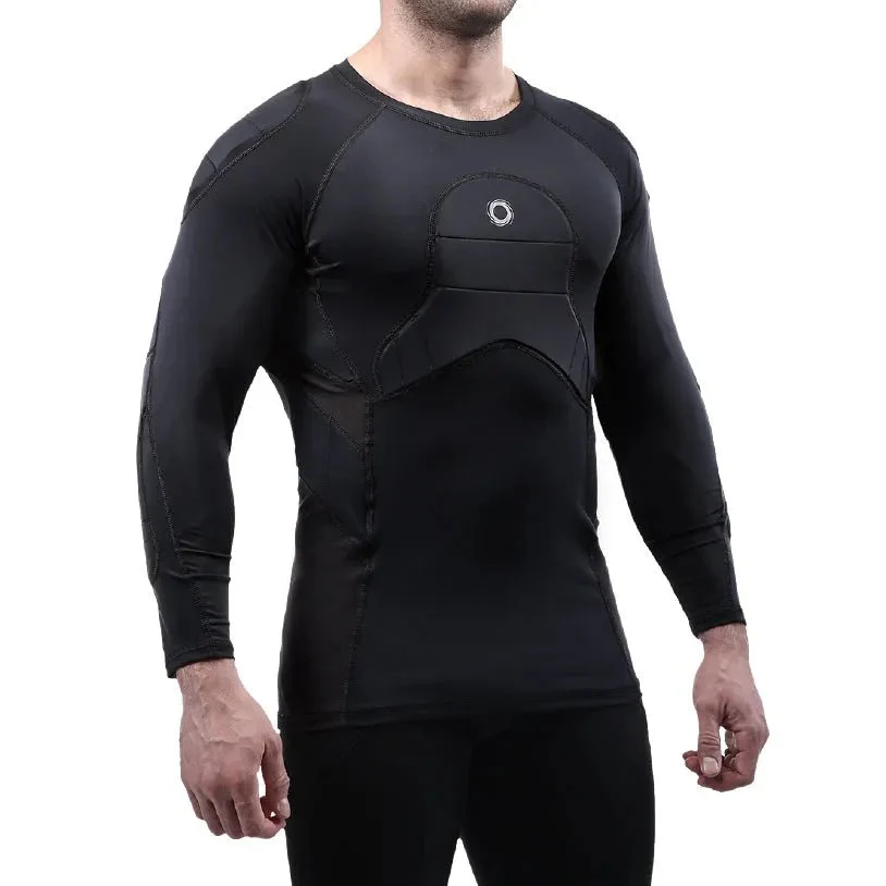 Elite Sport Elite Basic Defensive Shield Padded Compression Shirt - Black - Image 2