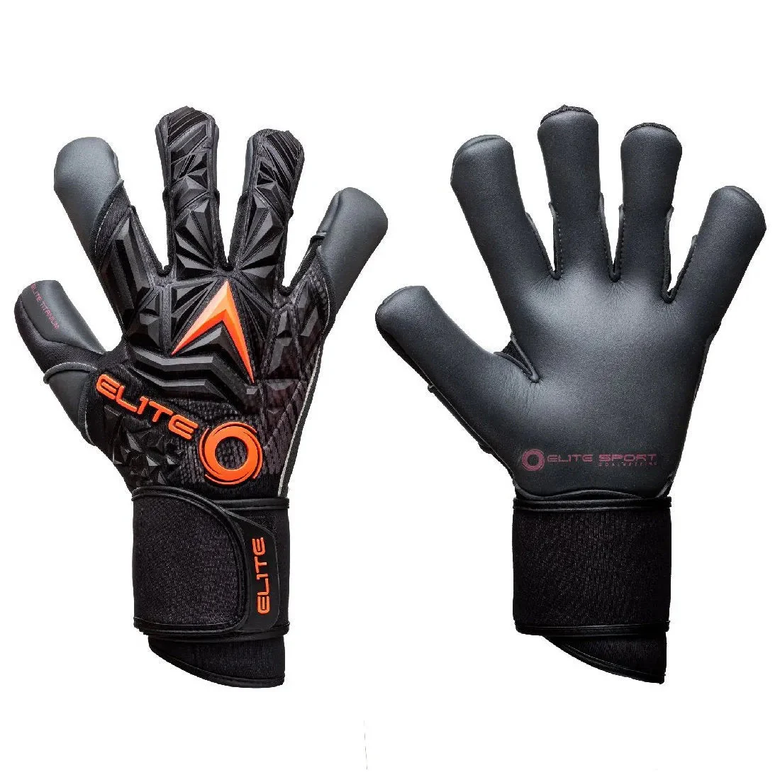 Elite Sport Titanium Orange Goalkeeper Gloves - Black-Orange